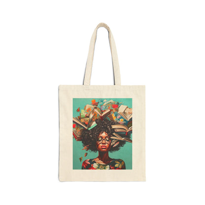 "A Head Full of Books" Tote Bag