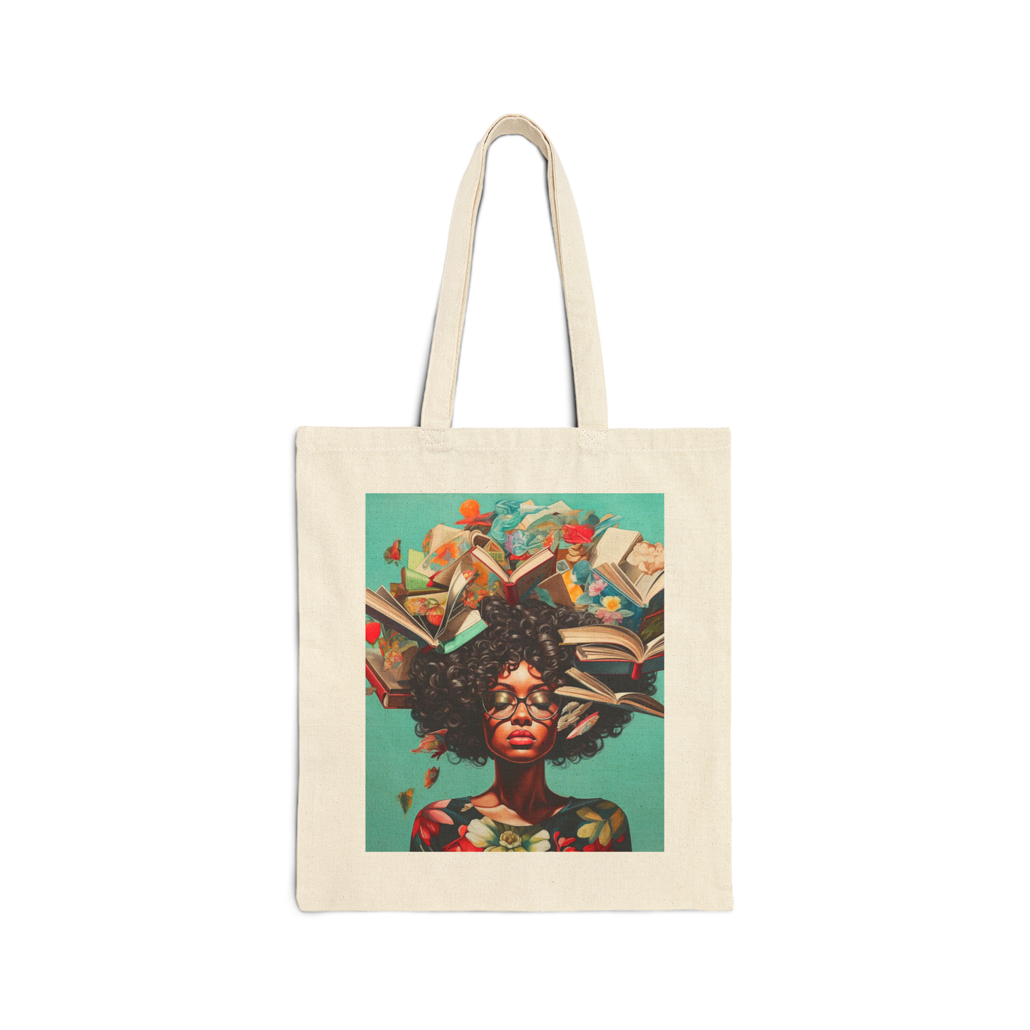 "A Head Full of Books" Tote Bag