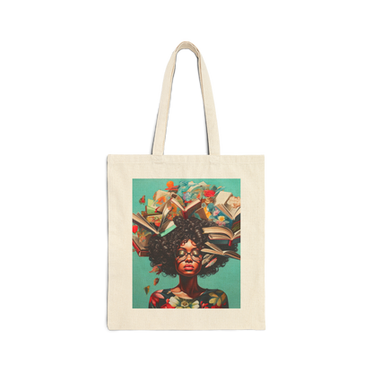 "A Head Full of Books" Tote Bag