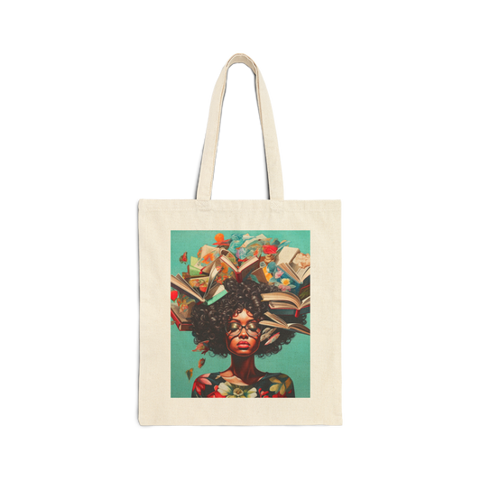 "A Head Full of Books" Tote Bag